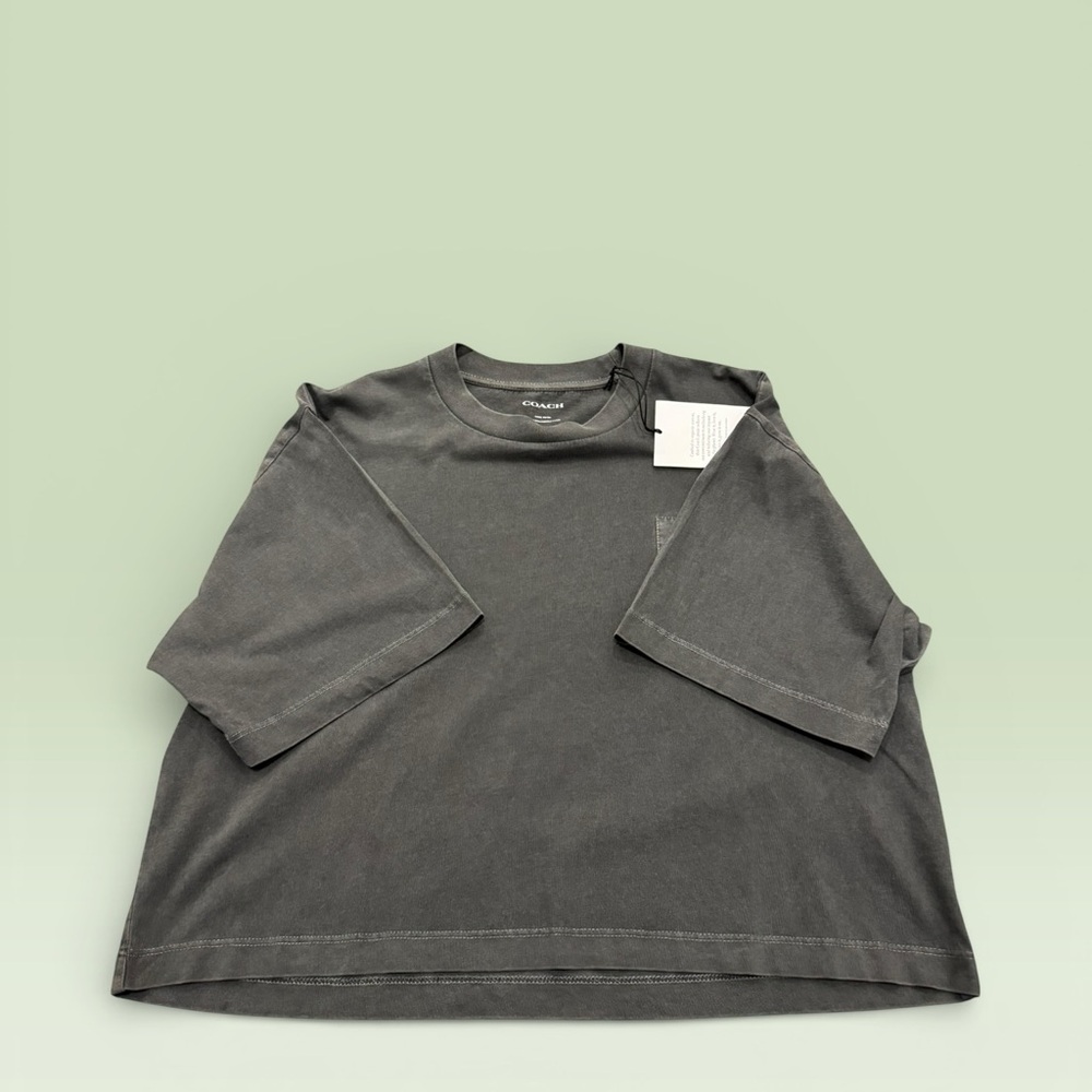 Coach Cropped Grey Smoke Shirt - Picture 6 of 8